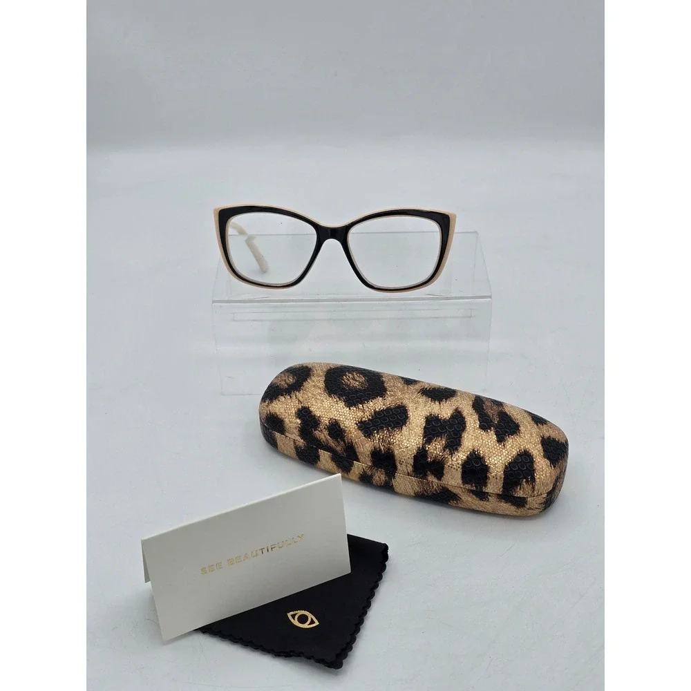 Sofia Vergara x Foster Grant Reading Glasses Women OS Beige Black Cat Eye - New
